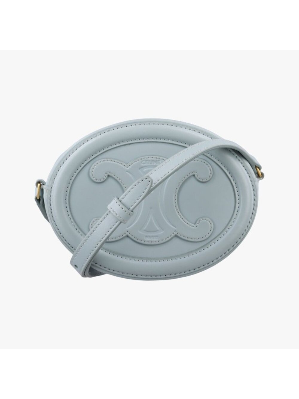 Celine Oval Perth Cuir Triomphe Blue Leather
